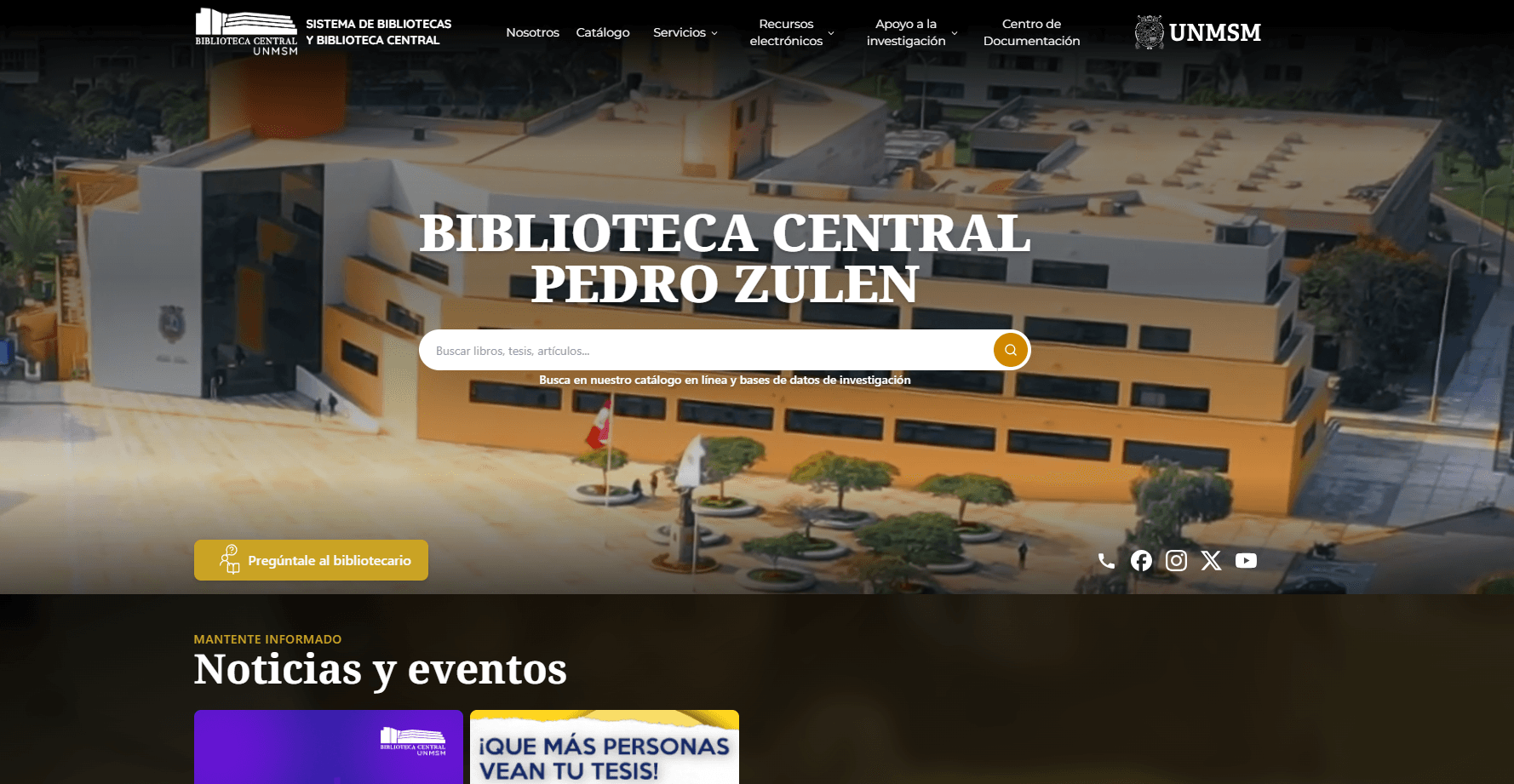 Captura del proyecto Biblioteca Central UNMSM